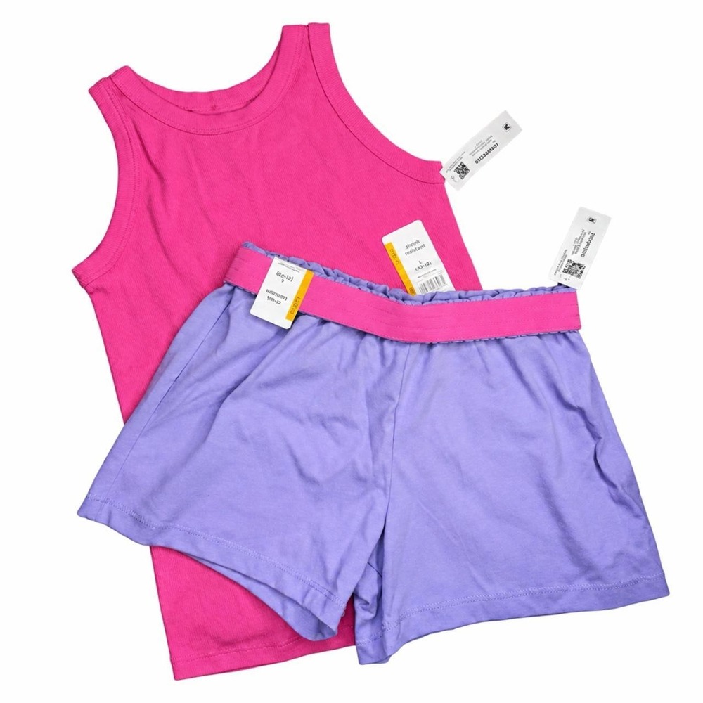 Wonder Nation Girls 2 Piece Short Set Size Large 10-12